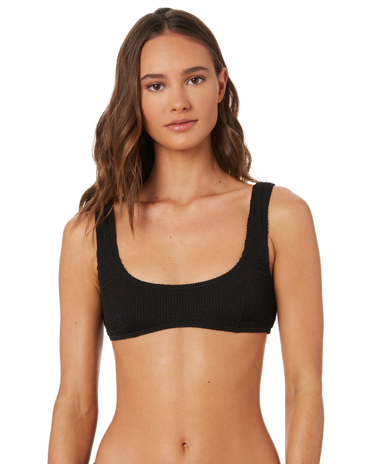 Swell Oceanside Crop Top Black