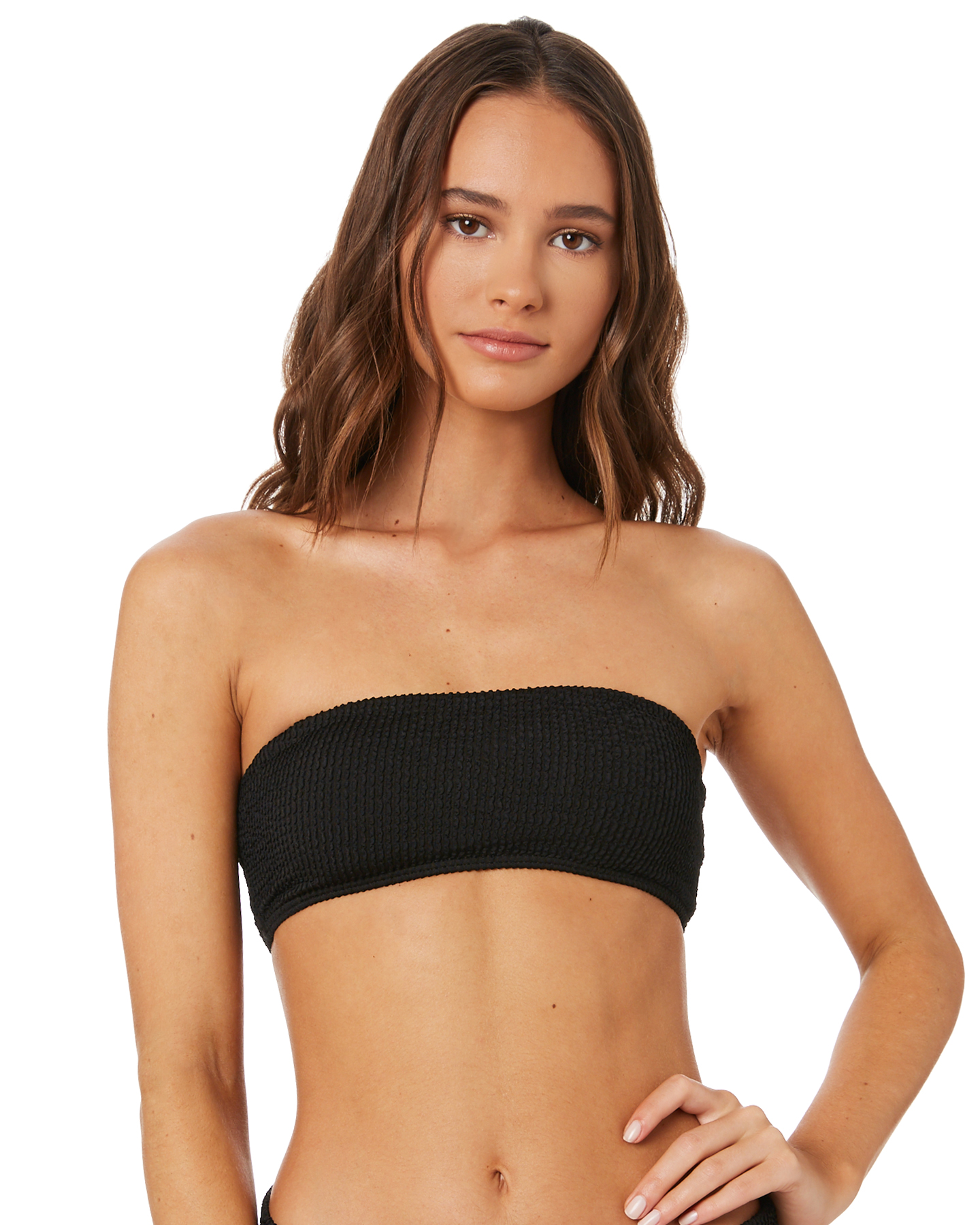 Swell Oceanside Bandeau Top Black