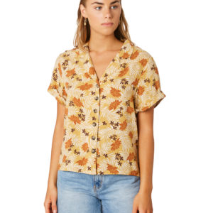 Swell Scarlet Button Through Shirt Bowie Leaf