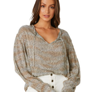 The Hidden Way Viper Smock Top Cheetah