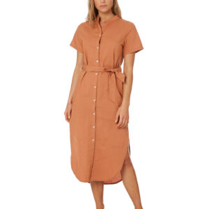 Nude Lucy Maya Linen Maxi Dress Cinnamon Cinnamon