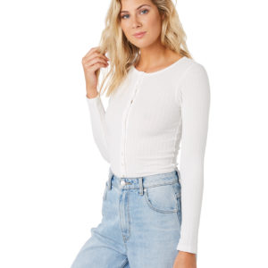 The Hidden Way Lexi Button Through Top Cream Cream