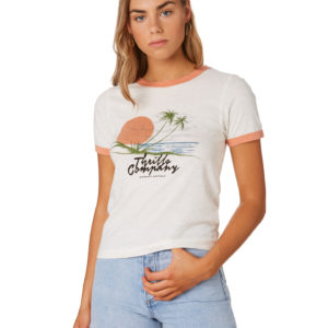 Thrills Troppo Ringer Tee Dirty White