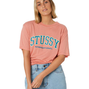 Stussy College Boyfriend Tee Dusty Pink