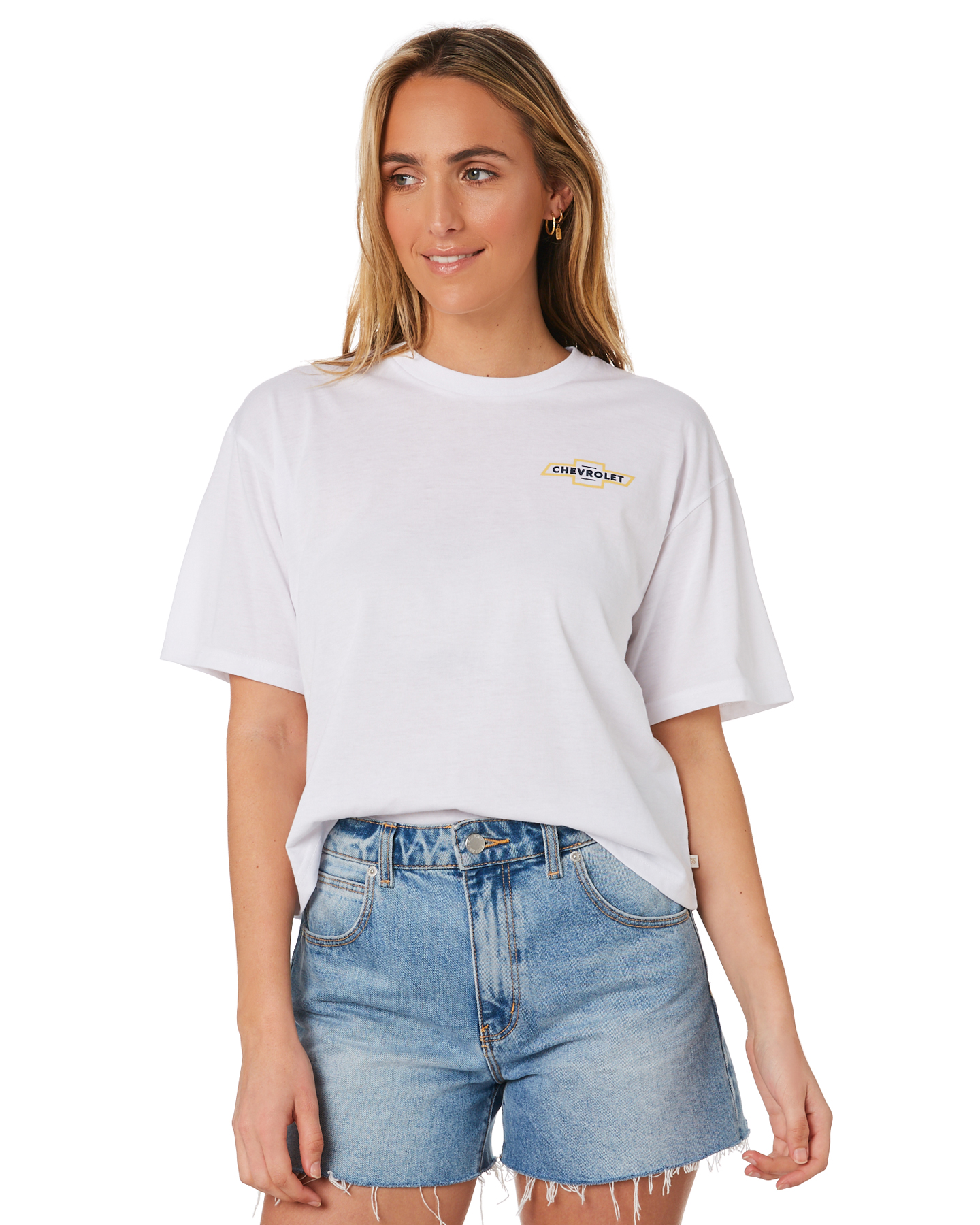 Brixton Bowtie Ss Boxy Tee El Camino White