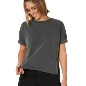 All About Eve Aae Washed Tee Faded Black