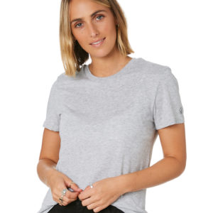 Volcom Womens Solid Organic Short Sleeve Tee Grey Marle