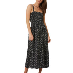 Swell Dawn Shirred Maxi Dress Iris Floral