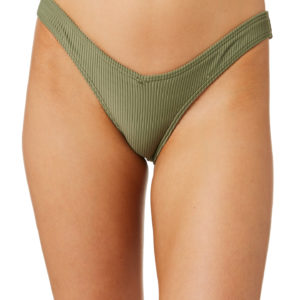 All About Eve Textured Rib High Cut Pant Khaki Khaki