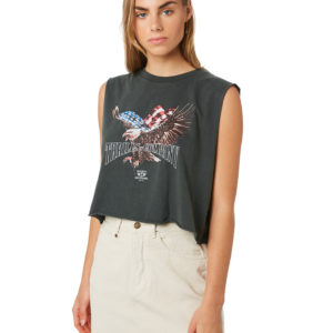 Thrills Thrills Union Crop Muscle Merch Black