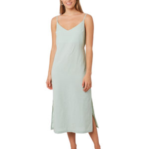 Swell Sophia Hemp Midi Dress Moss Grey