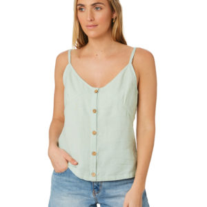 Swell Logan Button Through Hemp Cami Moss Grey