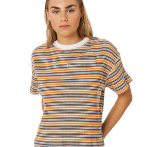 Rpm Ribbed Stripe Tee Mustard