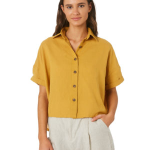 Swell Sorrento Relaxed Hemp Shirt Mustard Mustard