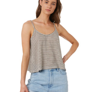 Rusty Kodette Stripe Cami Naval Grey