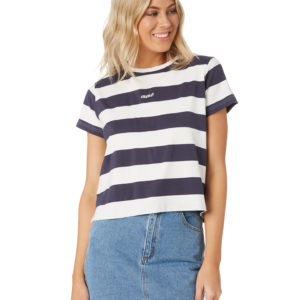 All About Eve Verge Ss Tee Navy Stripe