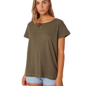 Thrills Dril Boyfriend Tee Olive Night Olive Night