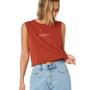 Thrills Palmed Thrills Crop Muscle Rocker Red
