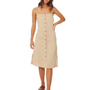 Swell Jamie Hemp Button Through Dress Sand Sand