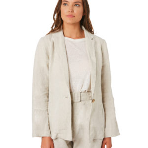 The Hidden Way Amelia Linen Blazer Sand Sand