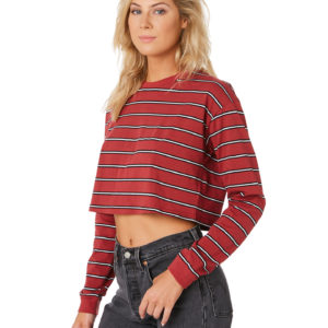 Swell Highway Long Sleeve Crop Tee Stripe