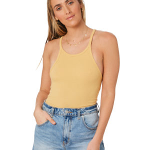 Nude Lucy Charlie Rib Tank Washed Mustard Washed Mustard