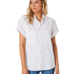 Rollas Daria Linen Shirt White