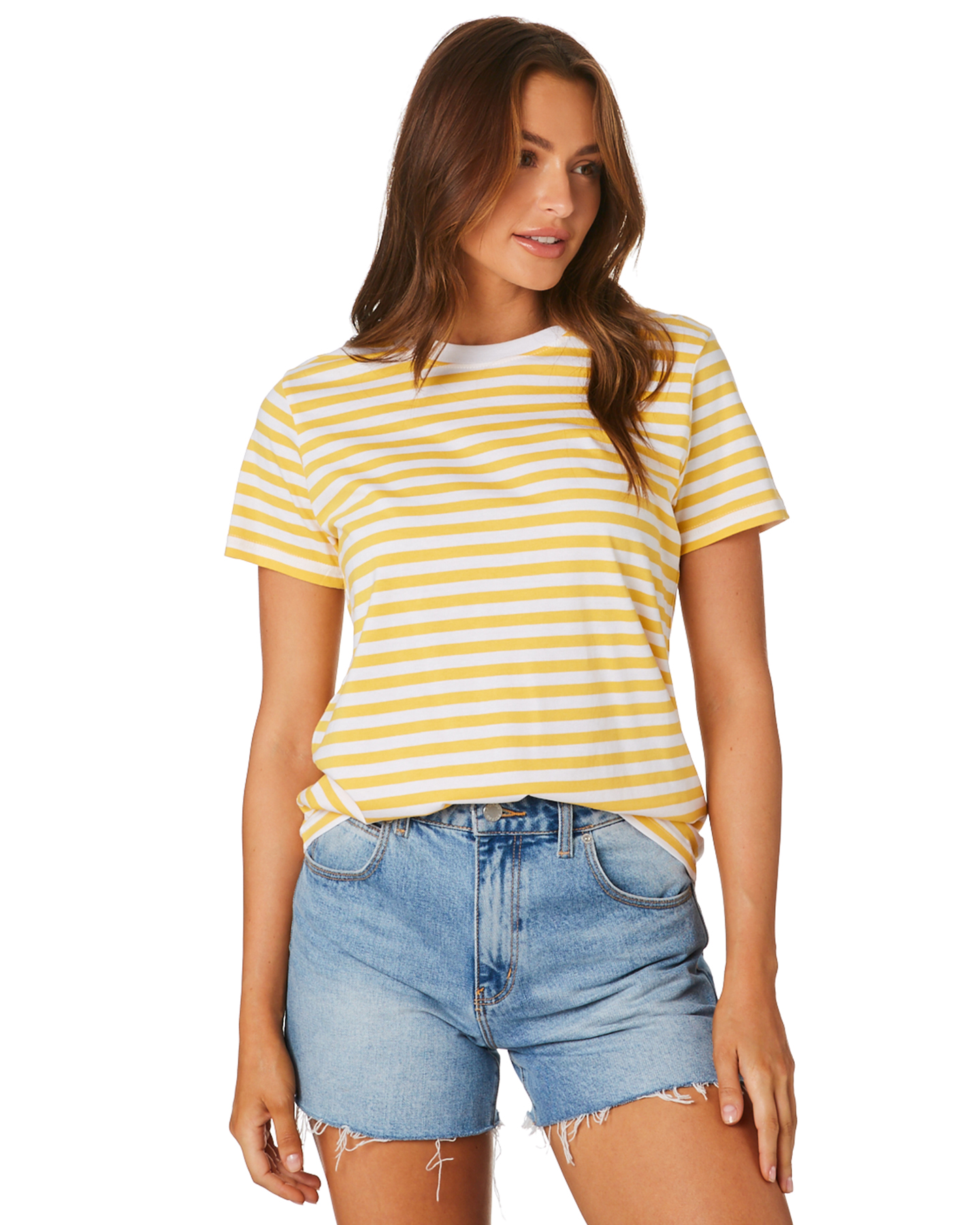 As Colour Maple Stripe Tee Yellow And White