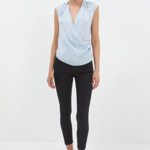 SABA Lillian Mixed Media Drape Top