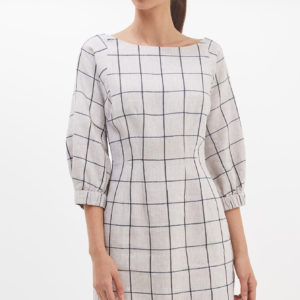 SABA Jas Linen Check Dress