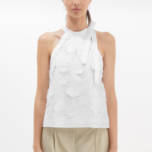 SABA Daisy Embroidered Halter Top