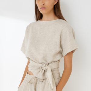 SABA SB Lila Linen Wrap Top