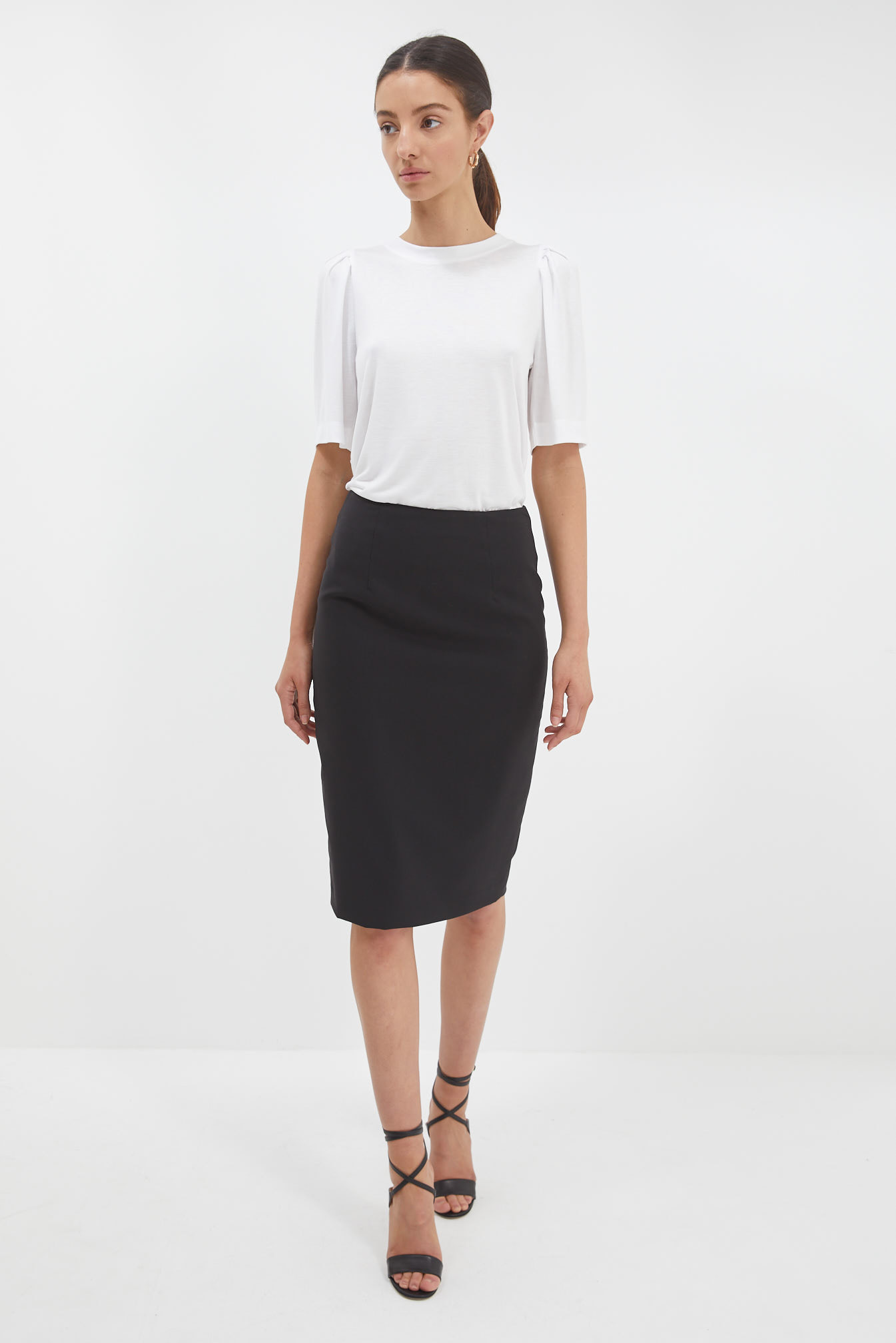 SABA Celeste Wool Pencil Skirt