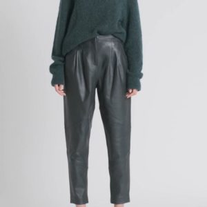 Sass & Bide The Rapture Barrel Leg Leather Pant Forest Green