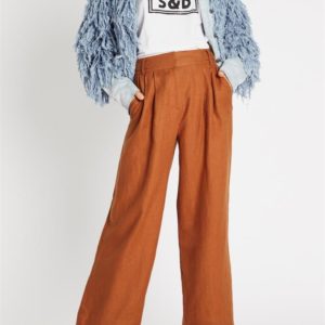 Sass & Bide Slow Motion Linen Wide Leg Pant Tobacco