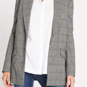 Sass & Bide Just Like Heaven Jacket Long Line Check Blazer Check