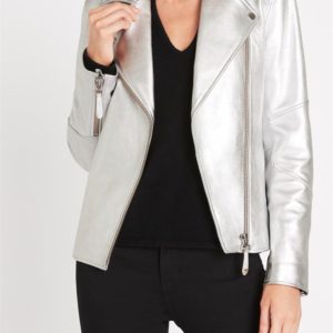 Sass & Bide The Rapture Relaxed Fit Biker Jacket Silver