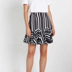 Sass & Bide Chasing Stars Fitted Flippy Mini Skirt Stripe