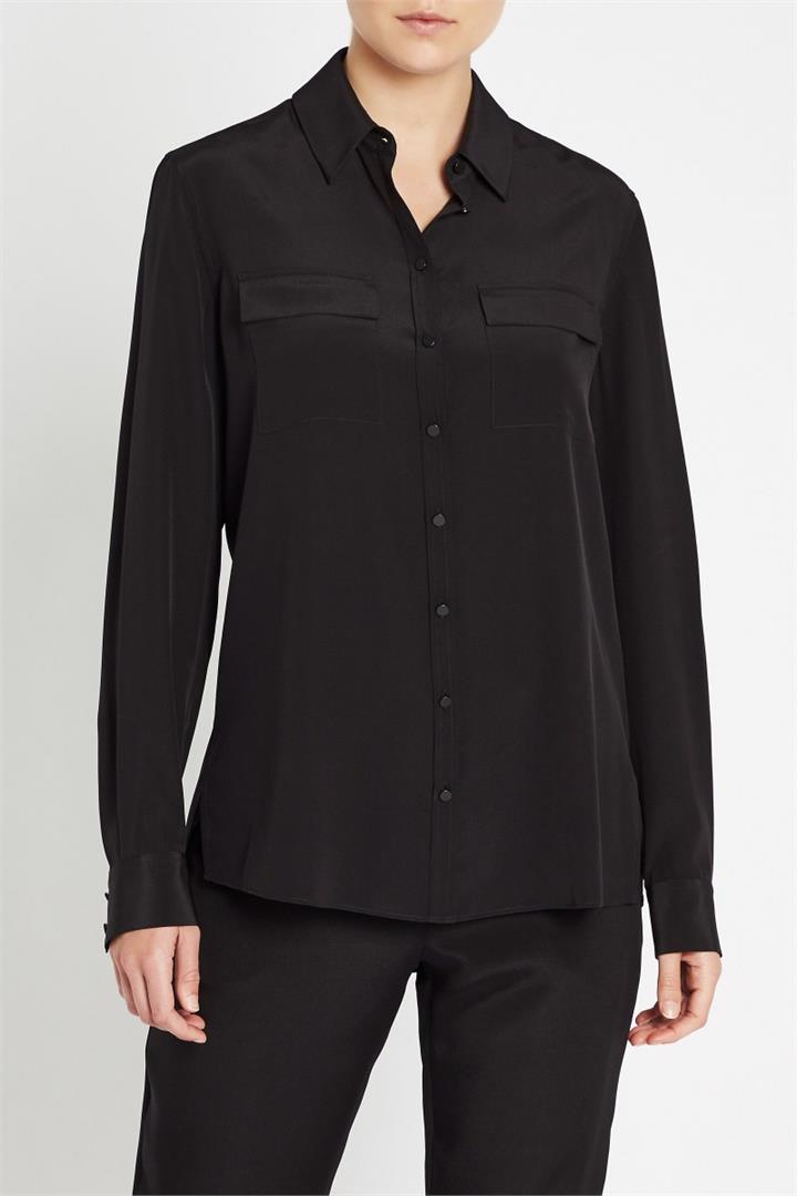 Sass & Bide You Are Free Top Fitted Silk Shirt Black