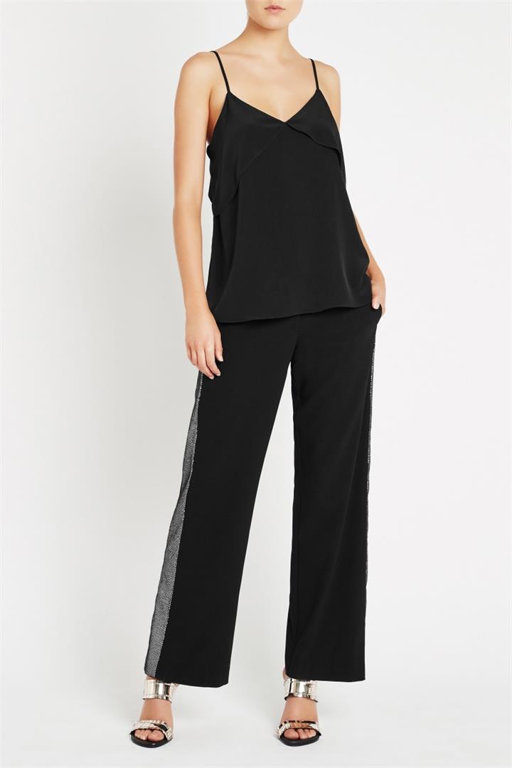 Sass & Bide Angelina V-Neck Silk Cami Black