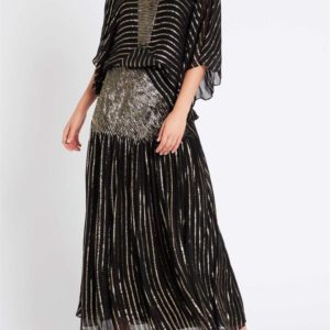 Sass & Bide The Polaris Oversized Kimono Top Black Gold