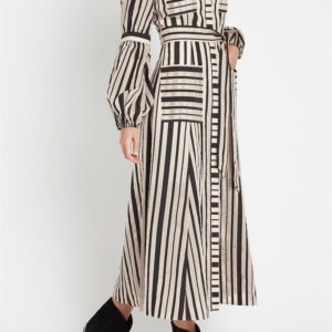 Sass & Bide The Calypso Blouson Sleeve Maxi Dress Natural Black