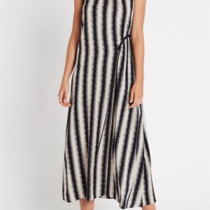 Sass & Bide Zig Zag Stripe Relaxed Midi Dress Print