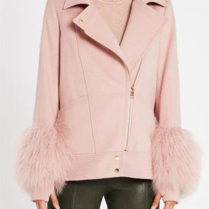 Sass & Bide Nothing Compares 2 U Detachable Shearling Coat Pink