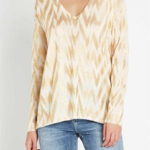 Sass & Bide The Rapid Evolution Sweater Chevron Wool Knit Ivory