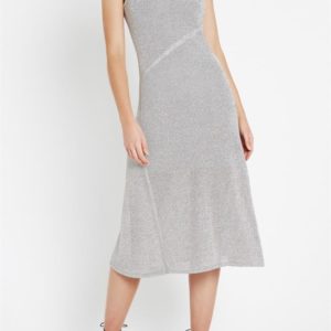 Sass & Bide The Fame Game One Shoulder Knit Midi Dress Silver