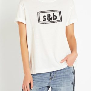 Sass & Bide Boss Goddess Embellished Logo Tee White