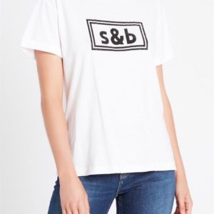 Sass & Bide The New Brave Embellished Logo Tee Ivory