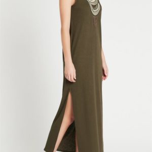 Sass & Bide Destined To Roam Embellished Tank Dress Khaki