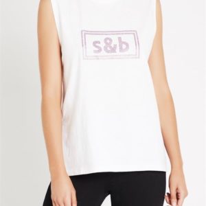Sass & Bide The New Brave Logo Tank Ivory Pink